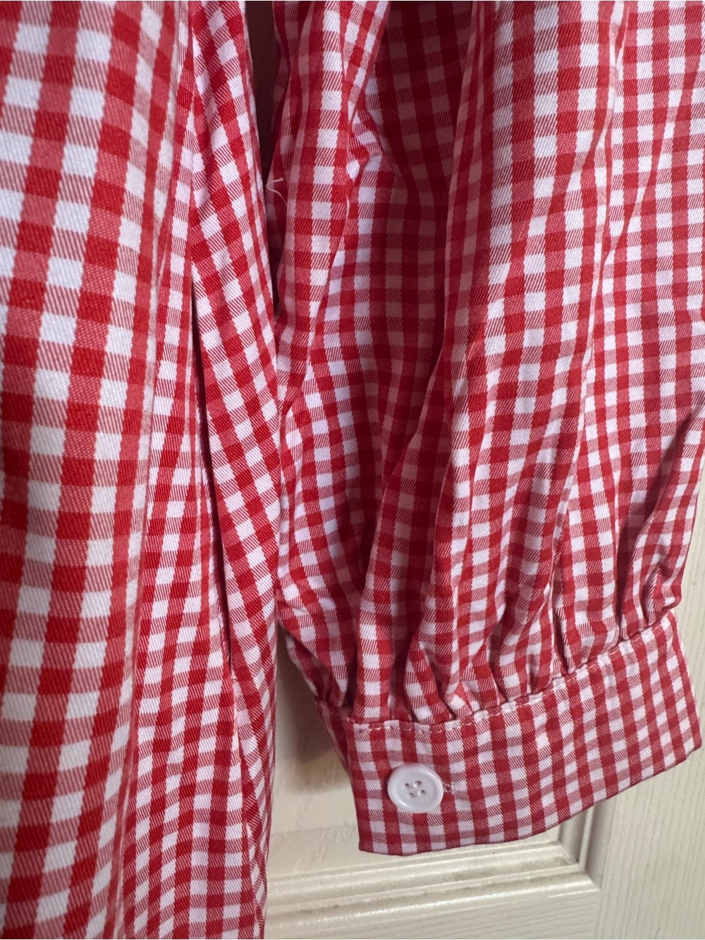 NWT Red Gingham Tiered Maxi Dress, Size XL, Fall Dresses - Picture 2 of 7